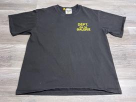 Gallery Dept Prancūziški marškinėliai Juodi Geltoni Dépt De La Galerie Dvipusiai M Unisex Marškinėliai M gray