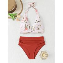 2026 Women's High-Waisted Sporty Fashion Bikini: Sexy, Conservative, Split Design Swimsuit Extra Large