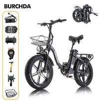 BURCHDA R8S1500W Folding Electric bicycle Adult 48V20Ah Lithium BatteryCity CommuterEbike 4.0 FatTire 20'' Powerful MotorFatbike