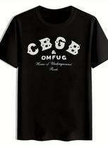 Men's Vintage Rock Band Graphic T-Shirt - CBGB & HOM OF UNDERGROUND ROCK Print, XXXXL