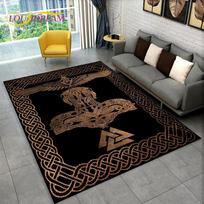3D Vikingų Skandinavų Mitologijos Dievas Valhala Plotas Kilimas, Kilimas Svetainei Miegamajam Sofai Durų Kilimėlis Virtuvės Dekorui, Neslystantis Grindų Kilimėlis 40x60cm(15x23in)