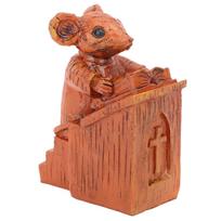 Church Mouse Statue Easy To Clean Brown Resin Church Mouse Resin Sculpture for Home
