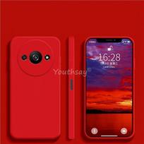 Dėklas Xiaomi Redmi A3 Dėklas Xiaomi Redmi A3 Silikoninis Paprastas TPU Apsaugantis nuo smūgių Capa Telefono Apsauginis Dangtelis Xiaomi Redmi A3 Dėklas Redmi A3 raudona