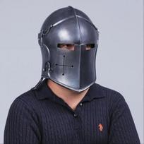 Juodas Barbuta šalmas 18g Plieno Viduramžių Riterio Šarvai, LARP Cosplay Rekonstrukcijos Šalmas su Vizieriumi