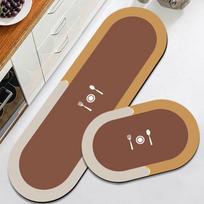 Non-Slip Diatom Mud Kitchen Rug: Solid Color, Oil-Proof, Water-Absorbent, Quick-Drying Floor Mat for Home Use 40*60cm New Diatom Mud
