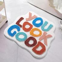 Plush Rug Home Use You Look Good Bath Mat Funny Cute English Bathroom Decor Non Slip Microfiber Carpet Water Absorbing Doormat 40x60cm