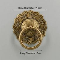 Decorative Brass Ring Front Door Gate Knockers Chinese Style Door Knocker Wooden Door Pull Ring