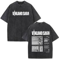 Anime Vinland Saga Manga Thorfinn Karlsefni Vintage Washed T Shirt Mens Women Summer Fashion Casual ONeck Oversized Tshirts S