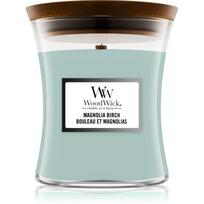 Žvakė, aromatinė WoodWick Medium Hourglass Magnolia Birch, 80 h, 275 g, žydra sp.