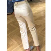 Women's High Rise Straight Leg Jeans Slim Fit Ankle Length Solid White Soft Denim Stretch Straight Jean Pants 25