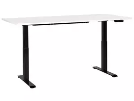 Elektriškai reguliuojamas stalas DESTINES baltas/juodas 180 cm 80 cm