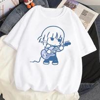 Anime Guitarist Graphic Print T-shirt XXXXL