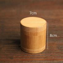 Natural Spice Bottle With Lid Bamboo Handmade Organizer Tea Canister Storage Box Container 8 x 7cm