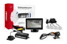 TFT01 4.3  parking sensor kit with HD-315-LED camera, 4 silver sensors