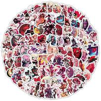 100 New Hell Stickers, Anime Character DIY Handbook Stickers, Mobile Skateboard Decoration Stickers One Size