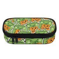 Pencil Case Wear Resistant Polyester Casual Zip Around Closure with Main Compartment Mesh Pocket and Pen Slots for Everyday Study One Size
