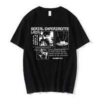 Serial Experiments Lain Anime T-shirt Japanese Manga New Harajuku TShirt Cartoon Funny Short Sleeve Cotton Tops T Shirt XS