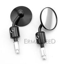 1 Pair Round Motorcycle Bar End Mirrors 22mm 7/8 inch Handlebar Mirror Universal Rear View Mirror For Street Bike Scooter juoda