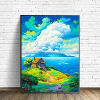 DIY Diamond Painting Cozy House Cross Stitch Kit Mosaic Art Diamond Painting Full Circle/Square Diamond Home Decoration Round 20x30cm