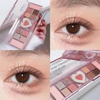 12 spalvų Love Heart Pink akių šešėlių paletė Natūralūs blizgučiai matiniai akių šešėliai akių makiažas kosmetinis white