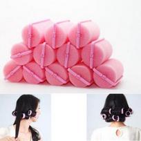 12Pcs/bag Magic Sponge Foam Cushion Hair Styling Rollers Curlers Twist Tool New pink