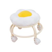 Low Roller Seat Stool Low Height Rolling Stool Movable Mini Stool Pulley Wheels Stool for Home Fitness Barber Shop Kitchen