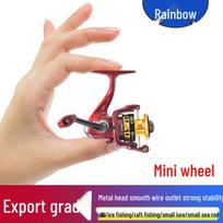 Mini nerūdijančio plieno pilnai metalinis meškerės ritės kotas plūdinei, ledo ir uolų žvejybai raudona spalva
