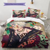 Anime rašto patalynės komplektas Antklodė Antklodės užvalkalas Pagalvės užvalkalas Namų dekoracija Gimtadienio dovana (1 * antklodės užvalkalas + 2 * pagalvės užvalkalai, be šerdies) 135x200cm