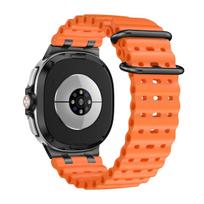 Ocean Silicone Band for Samsung Galaxy Watch 8 40mm 44mm 8Classic 46mm No Gaps Sport Strap for Samsung Galaxy Watch Ultra 47mm Bracelet Accessories Galaxy Watch 8 40mm juoda/oranžinė