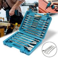 17 Pcs SDS Plus Rotary Hammer Bit Masonry Set In Storage Case New Drill Bits And Chisel