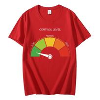 Low Cortisol Level Funny Stress Meme Tshirt High Quality Fashion Short Sleeve T Shirts Men Women Casual Loose Cotton Tshirts S