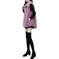 Women's Fuzzy Faux Fur Vest Sleeveless Lapel Fleece Jacket Winter Warm Open Front Cardigan with Pockets 3XL