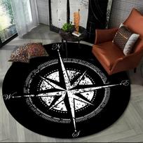 Retro Compass Map World Map Area Rug,Carpet Rug for Living Room Bedroom Sofa Decoration,Kitchen Doormat Non-slip Floor Mat Cool 80cm x 80cm