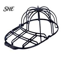 Hat Washer Cage for Washing Machine, Baseball Cleaner Rack Frame with Hollow Mesh Design, Side Buckle Closure Plastic Cap