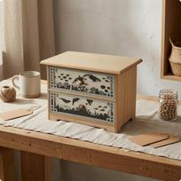 Wooden Desktop Cabinet Drawers Tabletop Organizer with Rectangular 2drawerfish 2-drawer-fish