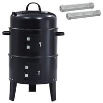 vidaXL Outdoor Grill Ø 40 x 80 cm Black Steel