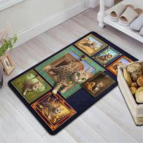 Egyptian Cat Adventures Pattern Rug Floor Mat for Living Room or Bedroom Soft and Comfortable Carpet a Gift for Birthday and Holiday. 40x60cm( 15x23in )