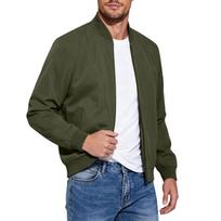 Men's Color Zip Front Jacket for Casual Daily Wear L