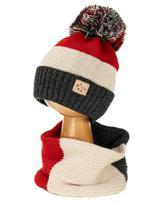 Fleece-lined winter hat and neck warmer for children