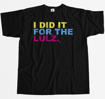 I Did It For The Lulz Geek Troll Dinosaur Humour Mens T-Shirt L