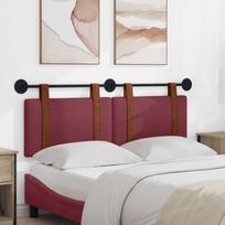 Wall Mounted Headboard Solid Wine Red 130 x 55 x 5 cm Antique PU
