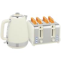 Kettle and Toaster Set, 1.7 L, 2200W, Strix Thermostat, Filter, 4-Slot Toaster, 7 Browning Levels, Crumb Tray 21.1 x 16.5 x 25.2 cm