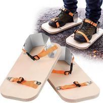 Thermal Barrier Tamping Shoes Adjustable Straps AC Plywood Shoes  Asphalt Paving Workers oranžinė