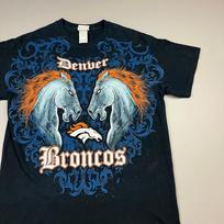 Majestic Denver Broncos T-Shirt Mens Size Medium Black NFL Graphic Tee Filigree Unisex T-Shirt S