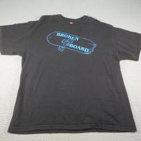 Broken Board Skater Shirt Mens XL Black Skateboard Graphic Tee Skating Unisex T-Shirt XXXL