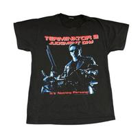 Vintage Terminator 2 Shirt Black 90s Single Stitch Movie Promo Tee James Cameron Unisex T-Shirt S