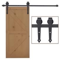 6.6FT/200cm Black Sliding Door Kit for Single Barn Door, Antique Sliding Barn Door Hardware Kit with J Shape Hanger 100 x 4 x 0.6 cm