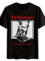 Men's Graphic Rock Band T-Shirt - Black Casual Summer Polyester Tee with  HELLHA XXXL