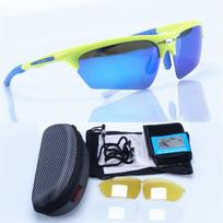 NOYZ Polarized Cycling Sunglasses Mountain Bike Running Hiking Outdoor Sports TR90 Frame Adjustable Nose Pad Yellow-Blue