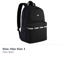 PUMA Fabric Backpack Unisex Black 091170-01 One Size 1